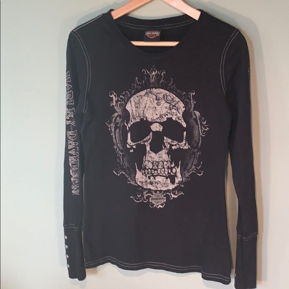 Harley Davison skull Long sleeve T-shirt size M